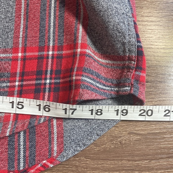 Mens EUC TOPMAN Red Flannel Button Down Shirt Medium - Picture 7 of 7